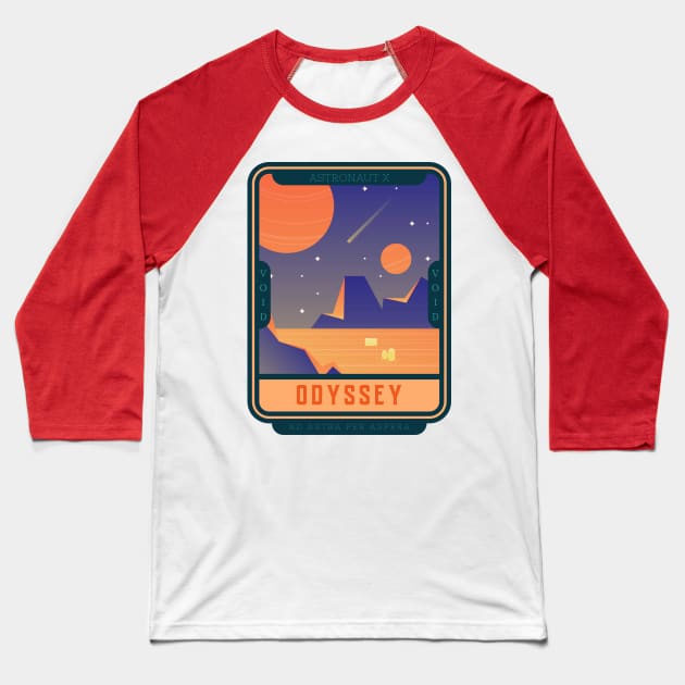 Astronaut X Odyssey Ad Astra Per Aspera Baseball T-Shirt by Ken Adams Store